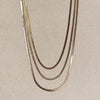 18k Gold Filled 3.0mm Thickness Herringbone Chain, Anklet, B: 14 inches choker