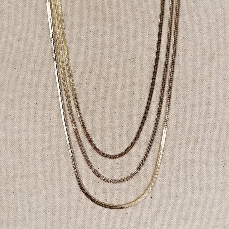 18k Gold Filled 3.0mm Thickness Herringbone Chain, Anklet, B: 14 inches choker