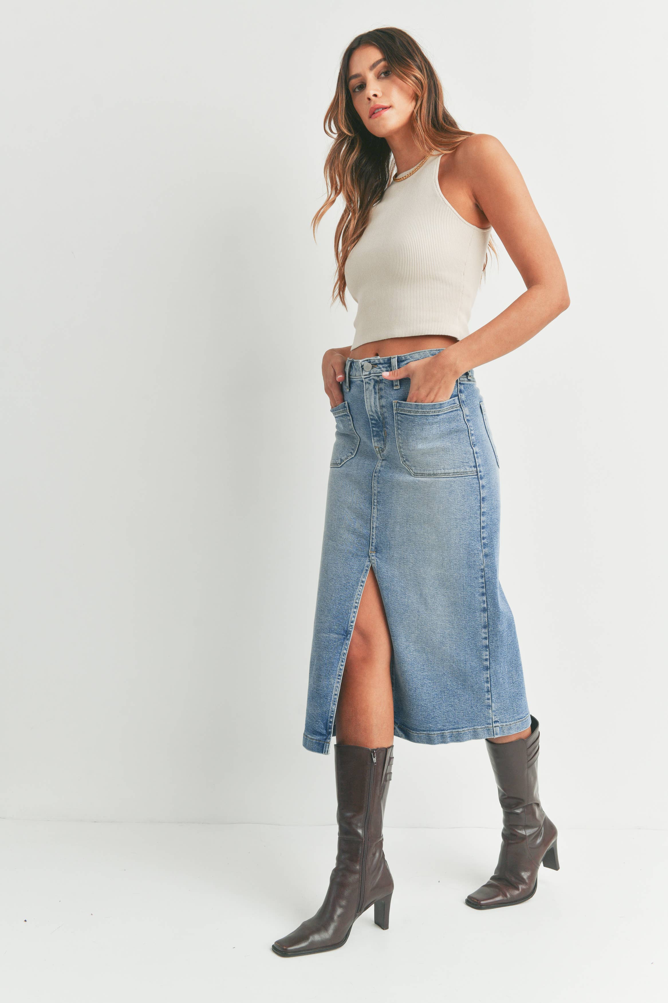 【BAON】Venta Pocket Nylon Banding Midi Skirt Utility Pocket Midi Skirt | Banana Republic Factory