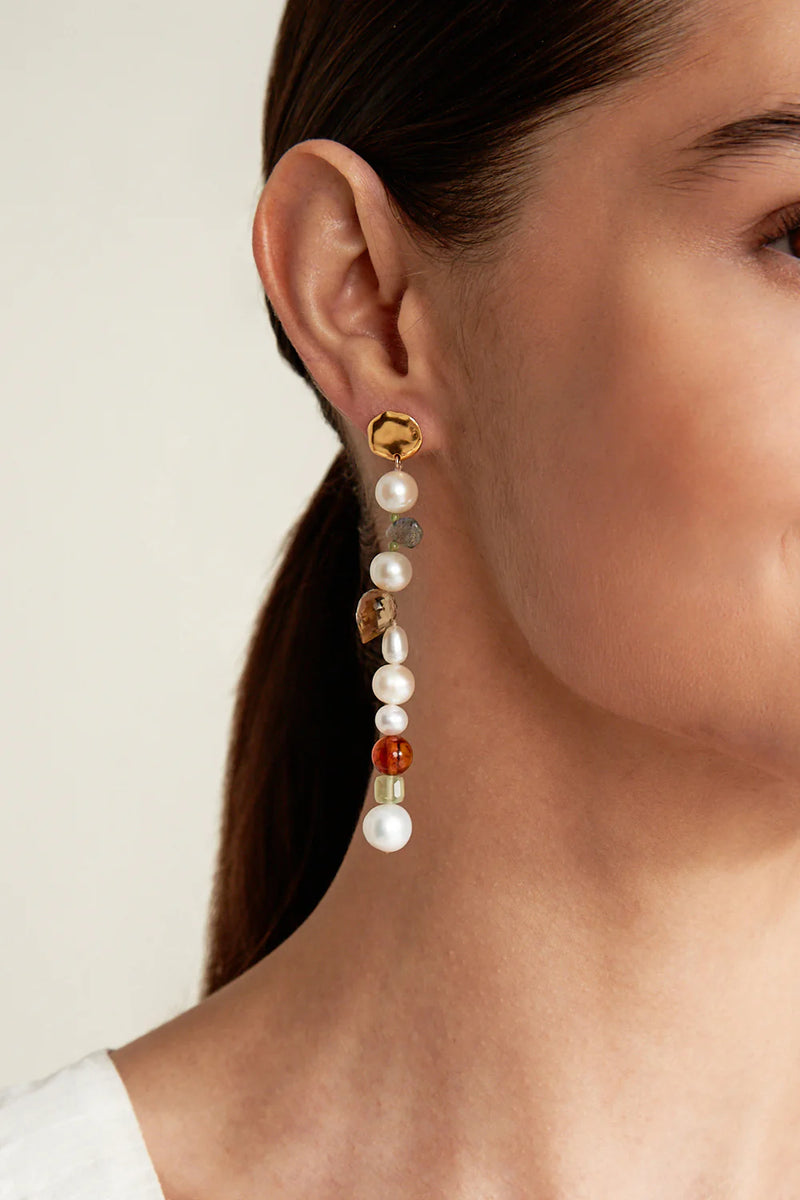 Paradiso Multi Jewel and Pearl Earrings