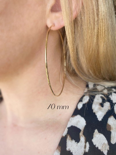 18k Gold Filled Endless Hoop Earrings Gold Hoops 20mm, 30mm,: Hoop 60mm