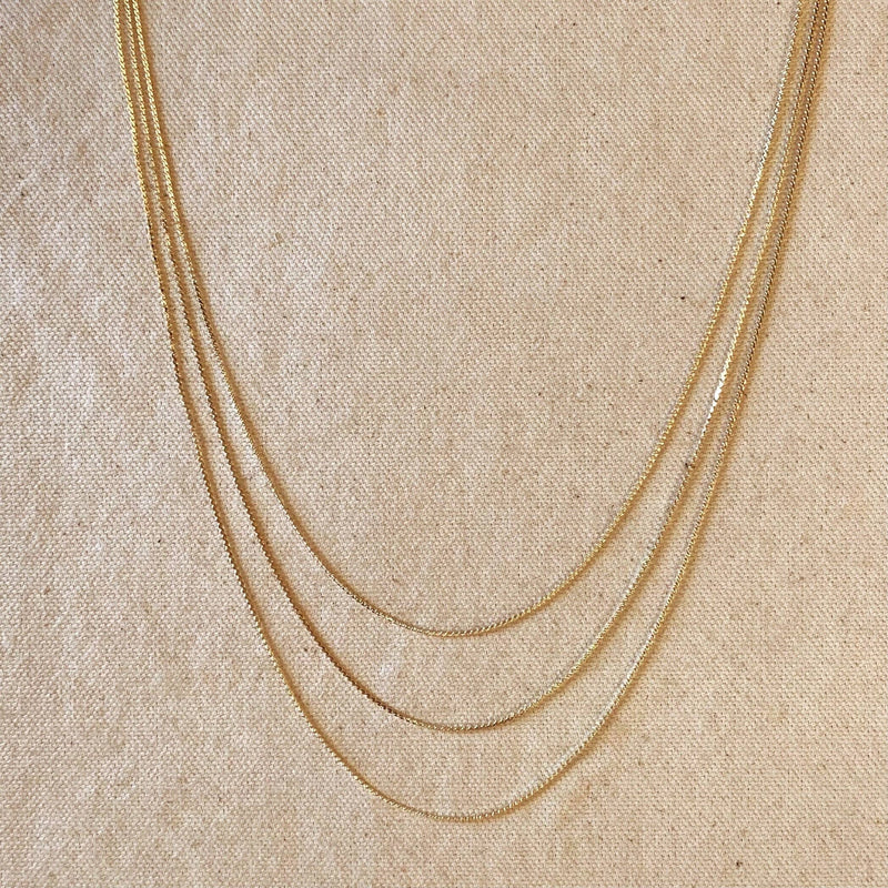 18k Gold Filled Dainty Chain Necklace: 16 inches