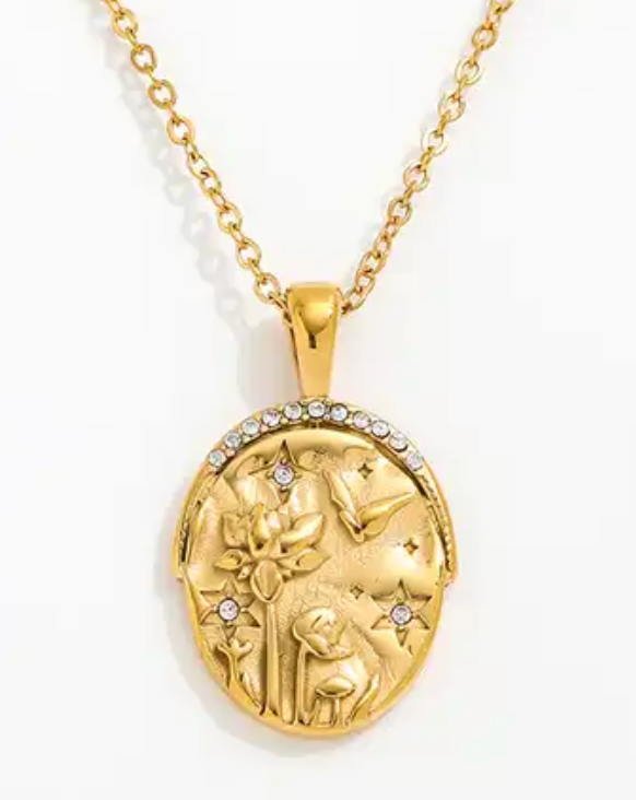 Enough Collection- Talisman 14K Gold Steel Necklace: Goddess