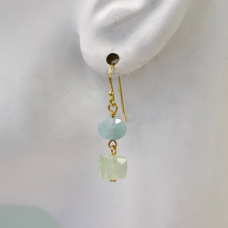 Dainty Semi Drop Earrings: Lab/Pink Ruit.