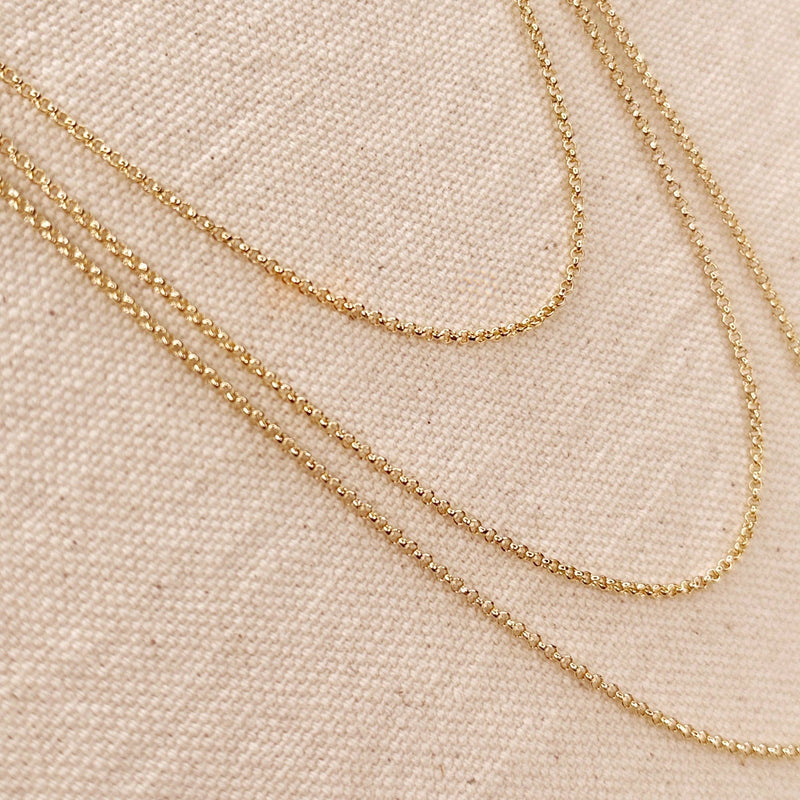 18k Gold Filled 1.5mm Rolo Chain Available in 16", 18", 20",: 18 inches