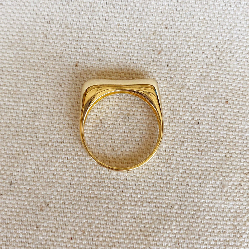 18k Gold Filled Bubble Flat Top Stackable Ring: 7