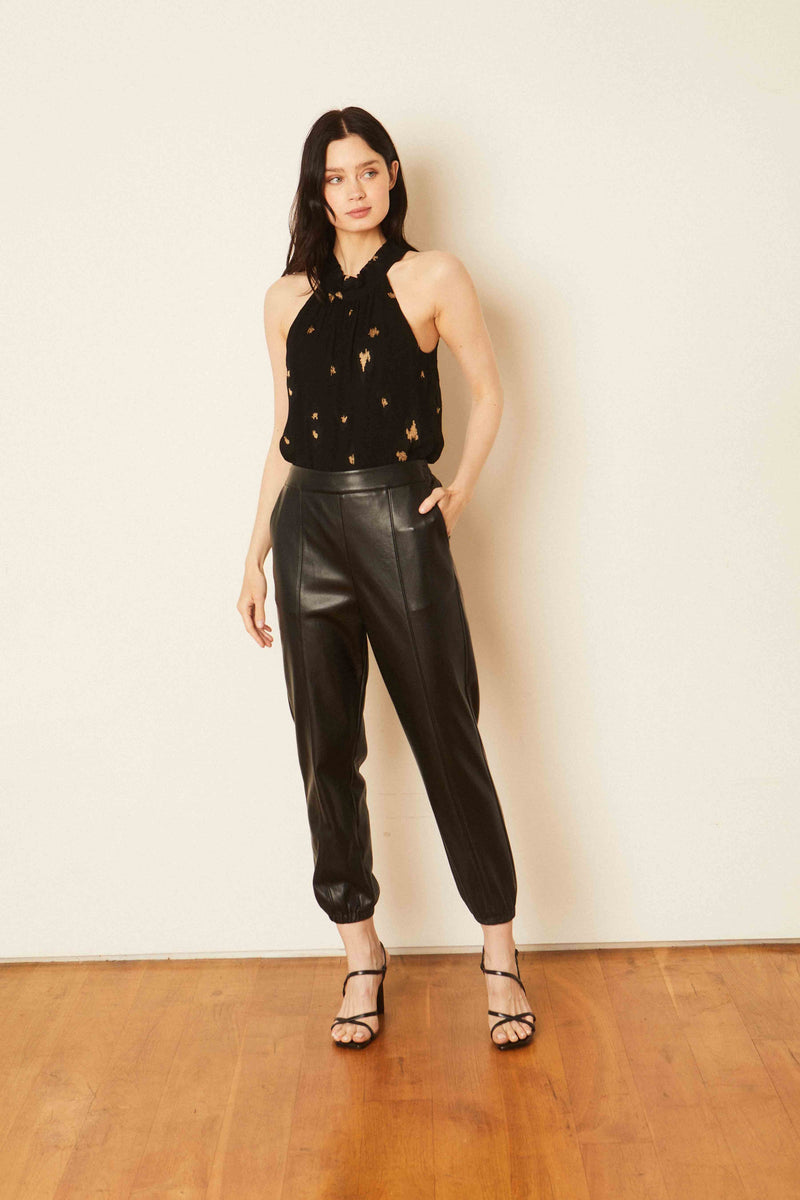 Danica Black Vegan Leather Pant