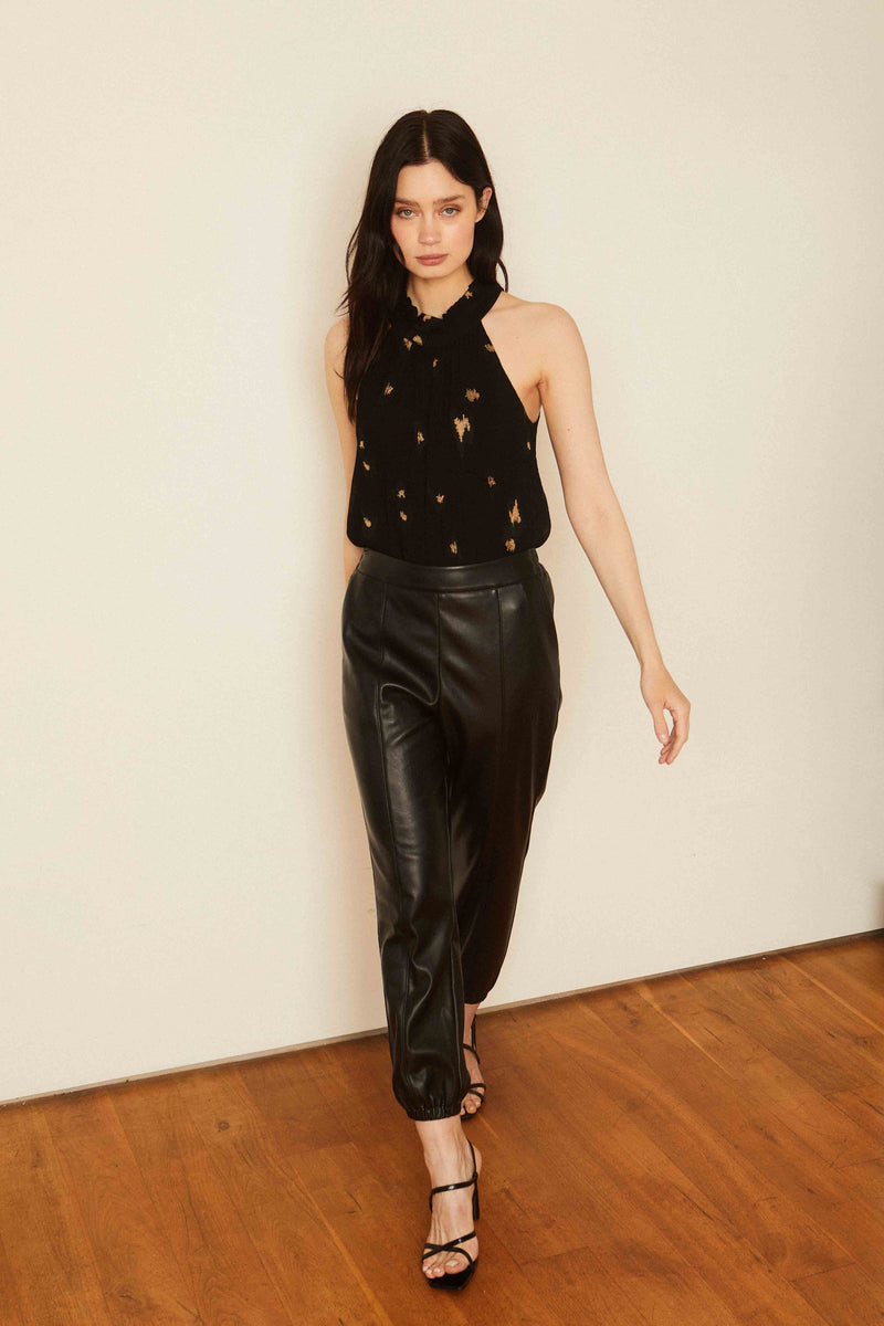 Danica Black Vegan Leather Pant