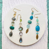 Semi Precious Mismatched Earrings: Blue Kyanite Multi