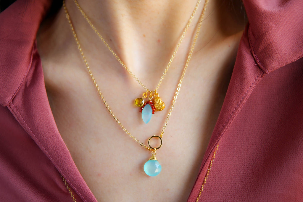 Namaste Pendant Necklace in Black