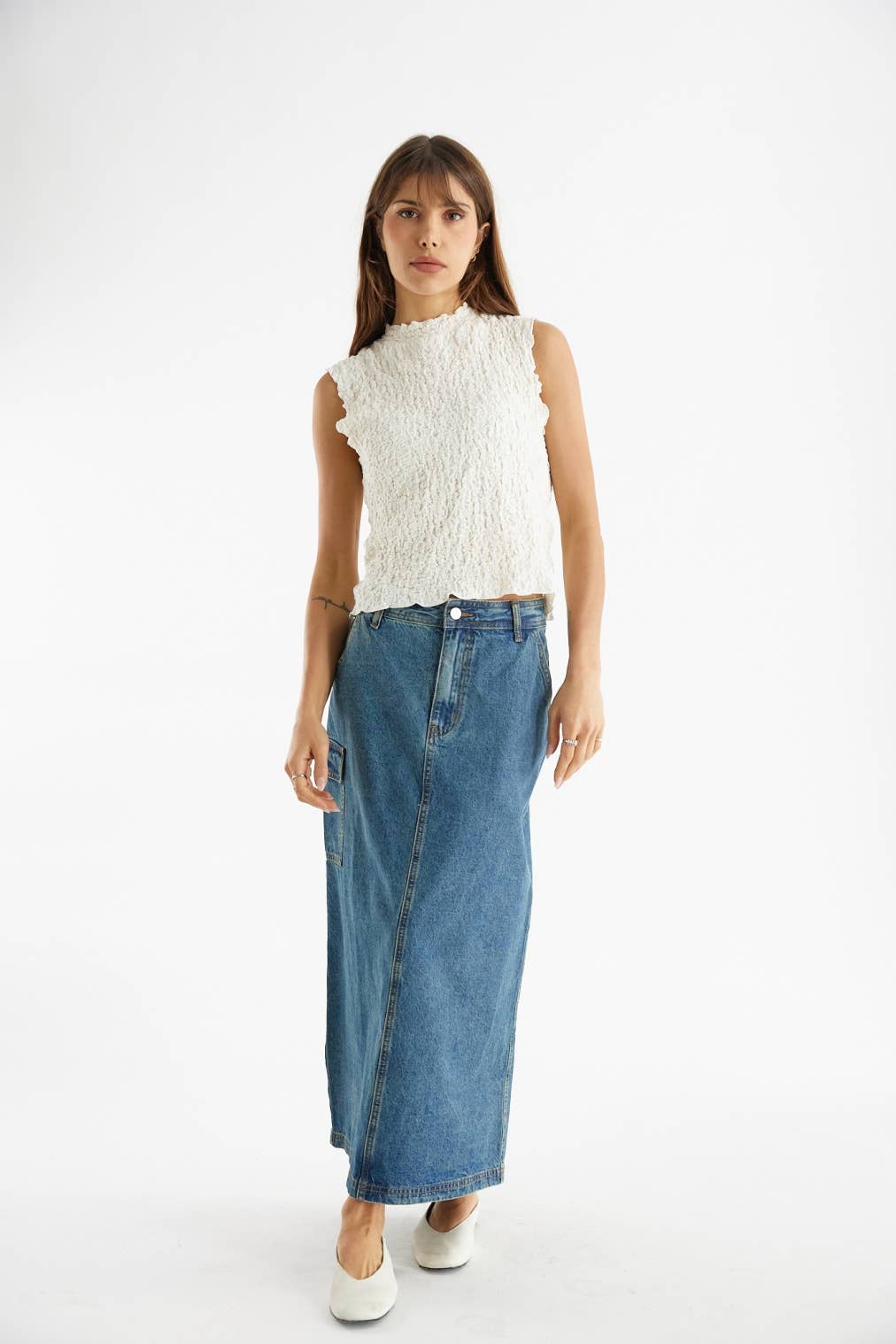 The Jules Skirt | Denim Maxi Skirt: DENIM / MEDIUM