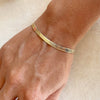18k Gold Filled 4mm Herringbone Bracelet: 7 inches