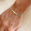 18k Gold Filled 4mm Herringbone Bracelet: 6 inches