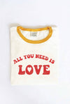 ALL YOU NEED IS LOVE  Ringer Graphic T-Shirt: NATURAL/RED / XL