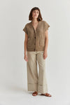 CT8934 -Kenzie Waffle Vest: Taupe / L