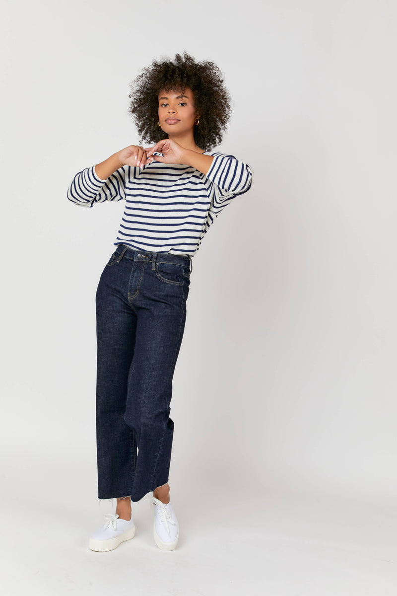 Wide Leg Jeans High Rise Crop The Aberdeen Timbers: Petite / 27