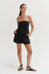 CT9002 - Courtney Linen Blend Tube Top: L / Black