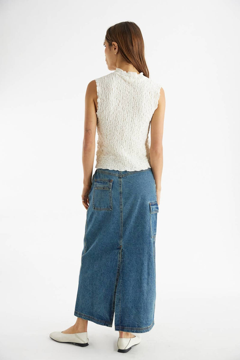 The Jules Skirt | Denim Maxi Skirt: DENIM / MEDIUM