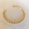 18k Gold Filled 4mm Rope Bracelet: 6.5 inches