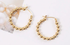 Mini Baller Hoop Earring-  shiny steel beads Hinge closure: Yellow gold