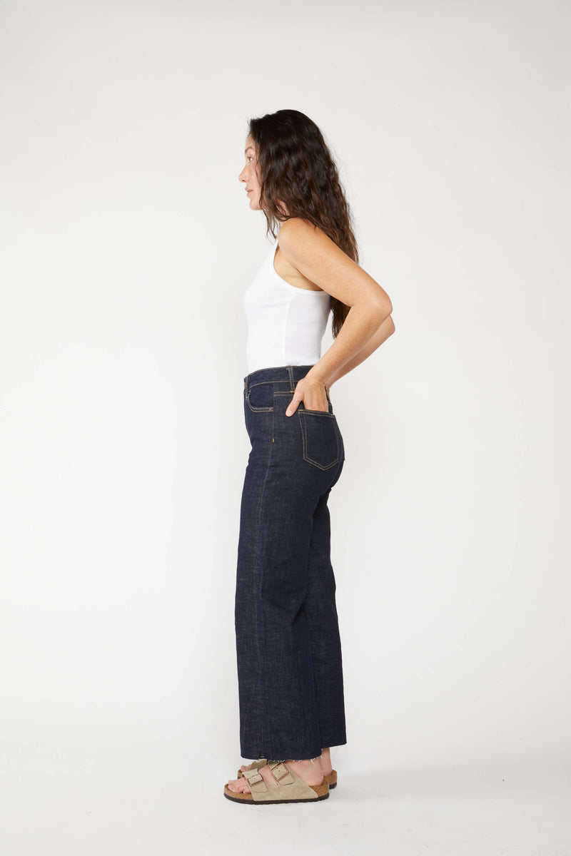 Wide Leg Jeans High Rise Crop The Aberdeen Timbers: Petite / 28