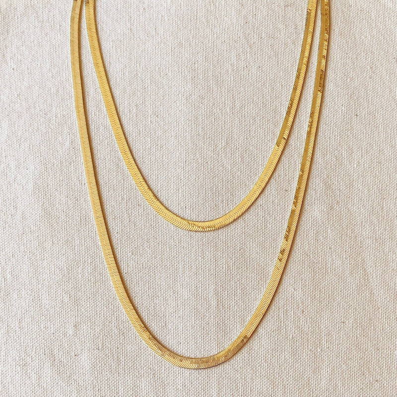 18k Gold Filled 6.0mm Thickness Herringbone Chain: 16 inches
