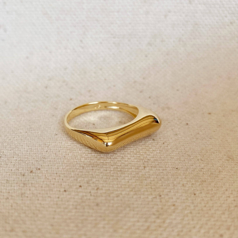 18k Gold Filled Bubble Flat Top Stackable Ring: 7
