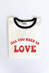 ALL YOU NEED IS LOVE  Ringer Graphic T-Shirt: NATURAL/RED / XL