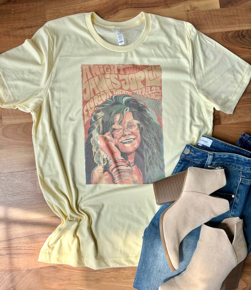 Janis Retro Graphic Tee: 3XL / Light Beige