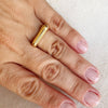 18k Gold Filled Bubble Flat Top Stackable Ring: 7
