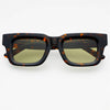 Thomas Acetate Unisex Rectangular Sunglasses : Tortoise / Green