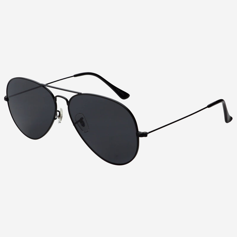 Morgan Large Unisex Aviator Sunglasses: Black