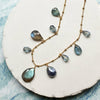 Dainty Semi Drops Necklace: Brown Topaz