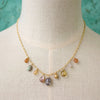 Dainty Semi Drops Necklace: Brown Topaz