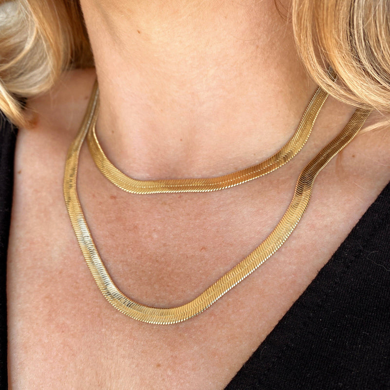 18k Gold Filled 6.0mm Thickness Herringbone Chain: 16 inches