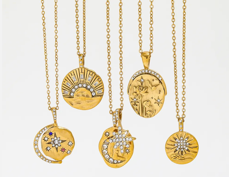 Enough Collection- Talisman 14K Gold Steel Necklace: Goddess