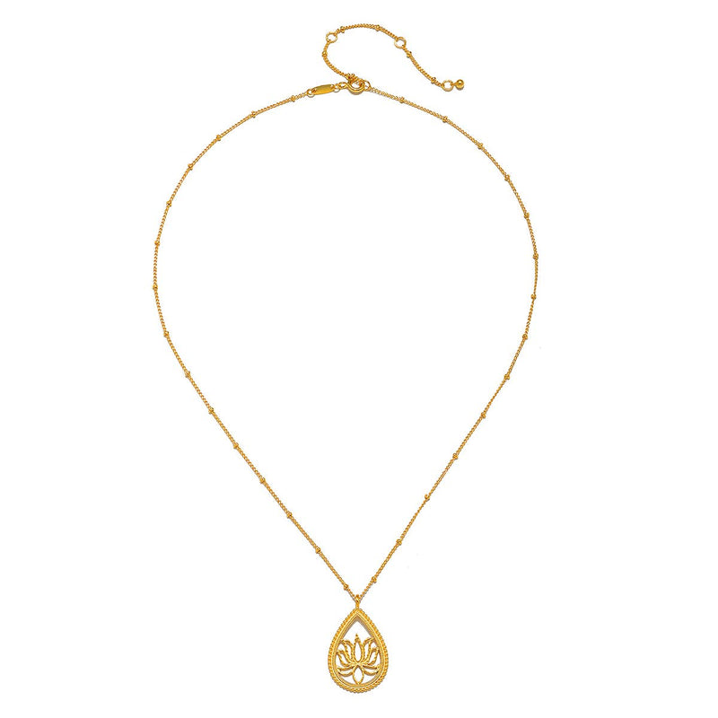 18” Lotus Teardrop Necklace