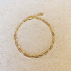 18k Gold Filled Short Link Paperclip Bracelet: 7 inches with extender