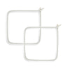 Square Minimal Hoop Earrings: Sterling Silver