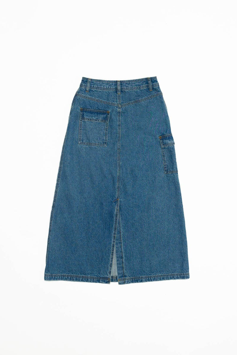 The Jules Skirt | Denim Maxi Skirt: DENIM / SMALL