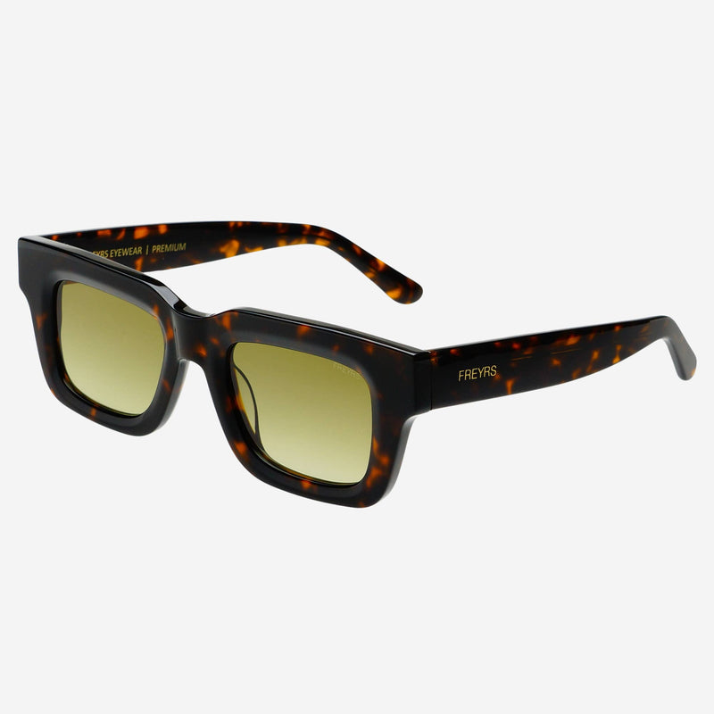 Thomas Acetate Unisex Rectangular Sunglasses : Tortoise / Green