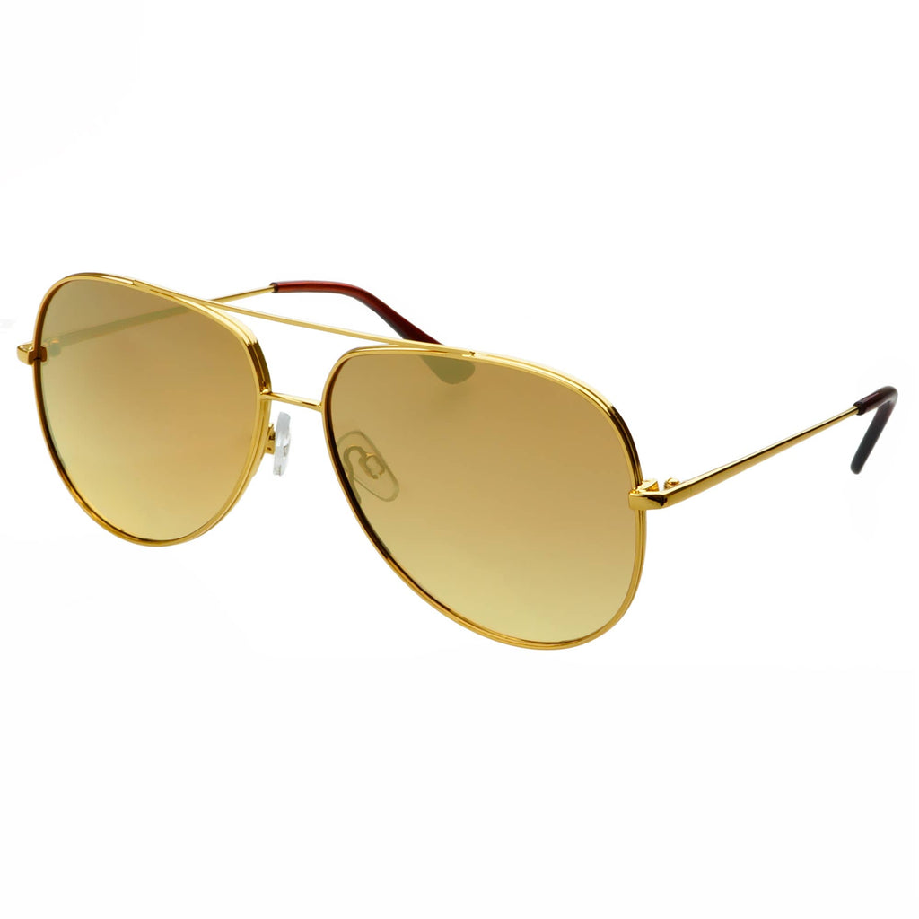 Max Aviators Sunglasses: Gold Mirror