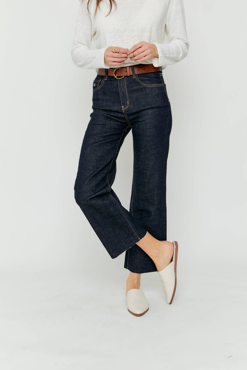 Wide Leg Jeans High Rise Crop The Aberdeen Timbers: Petite / 28