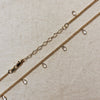 18k Gold Filled 2mm Curb Chain With Bezel CZ Drops Necklace: 14+2 extender