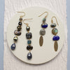 Semi Precious Mismatched Earrings: Blue Kyanite Multi