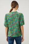 Ruya Floral Bluebay Puff Sleeve Blouse: KELLY-MULTI / L