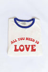 ALL YOU NEED IS LOVE  Ringer Graphic T-Shirt: NATURAL/RED / XL