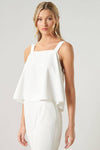 Sheldyn Square Neck Knot Strap Top: White / S