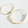 Brass twisted ribbon design hoop earrings handmade