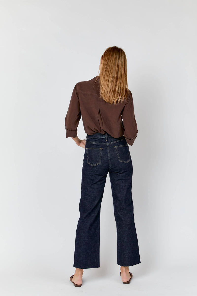 Wide Leg Jeans High Rise Crop The Aberdeen Timbers: Standard / 27